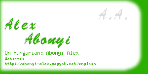 alex abonyi business card